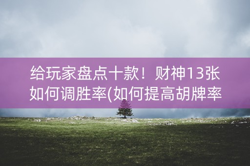 给玩家盘点十款！财神13张如何调胜率(如何提高胡牌率)