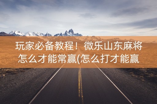 玩家必备教程！微乐山东麻将怎么才能常赢(怎么打才能赢)