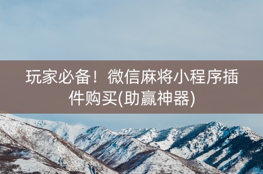 玩家必备！微信麻将小程序插件购买(助赢神器)