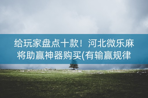 给玩家盘点十款！河北微乐麻将助赢神器购买(有输赢规律吗)