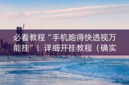 必看教程“手机跑得快透视万能挂”！详细开挂教程（确实真的有挂)-抖音