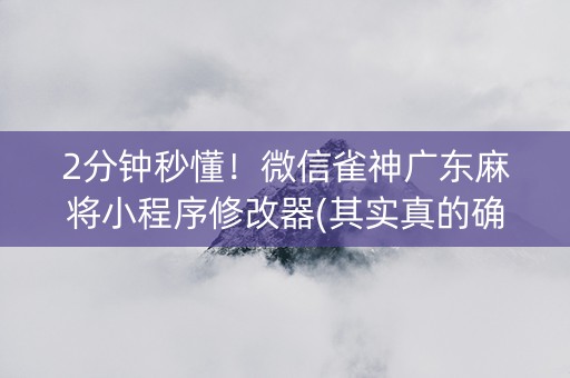 2分钟秒懂！微信雀神广东麻将小程序修改器(其实真的确实有挂)