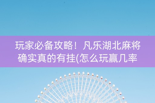 玩家必备攻略！凡乐湖北麻将确实真的有挂(怎么玩赢几率大)
