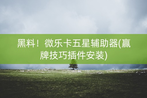 黑料！微乐卡五星辅助器(赢牌技巧插件安装)