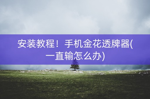 安装教程！手机金花透牌器(一直输怎么办)