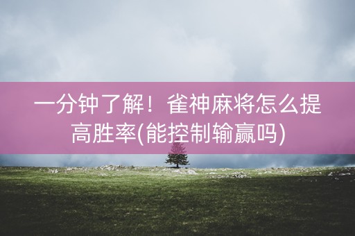 一分钟了解！雀神麻将怎么提高胜率(能控制输赢吗)