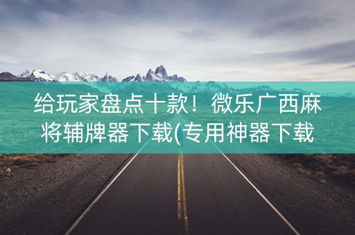 给玩家盘点十款！微乐广西麻将辅牌器下载(专用神器下载)