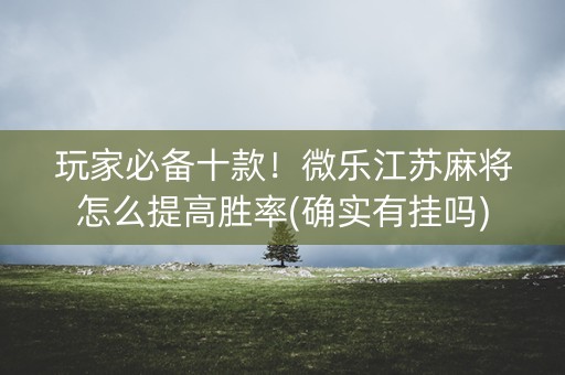 玩家必备十款！微乐江苏麻将怎么提高胜率(确实有挂吗)