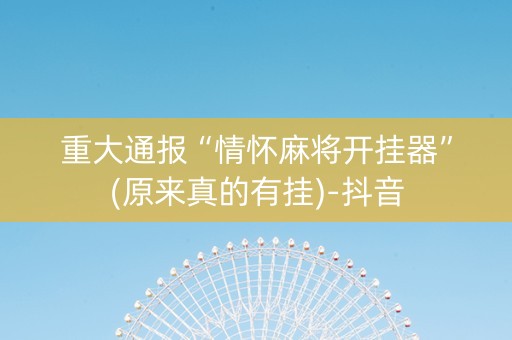 重大通报“情怀麻将开挂器”(原来真的有挂)-抖音