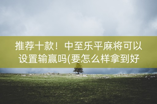 推荐十款！中至乐平麻将可以设置输赢吗(要怎么样拿到好牌)