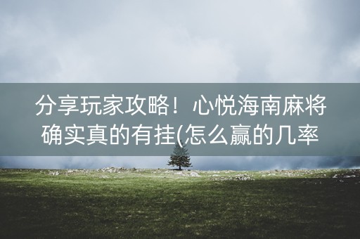 分享玩家攻略！心悦海南麻将确实真的有挂(怎么赢的几率大)
