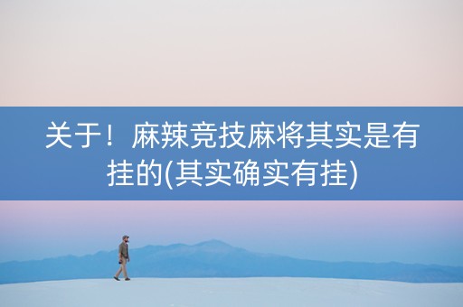 关于！麻辣竞技麻将其实是有挂的(其实确实有挂)