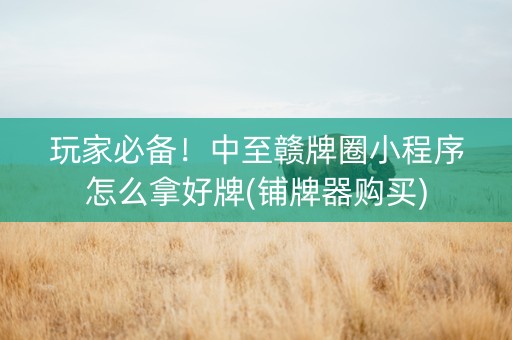 玩家必备！中至赣牌圈小程序怎么拿好牌(铺牌器购买)