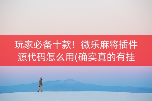 玩家必备十款！微乐麻将插件源代码怎么用(确实真的有挂)