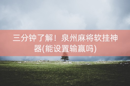三分钟了解！泉州麻将软挂神器(能设置输赢吗)