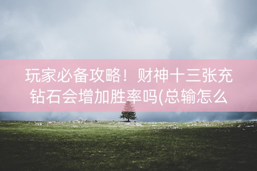 玩家必备攻略！财神十三张充钻石会增加胜率吗(总输怎么回事)