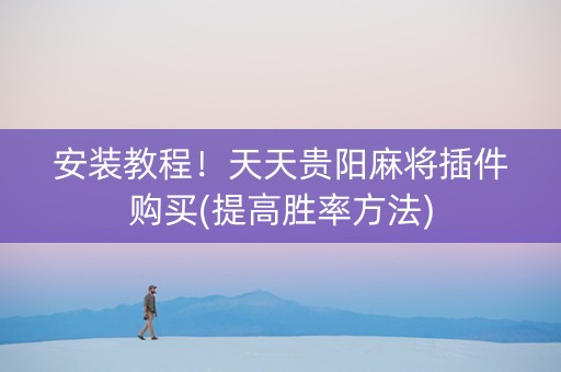 安装教程！天天贵阳麻将插件购买(提高胜率方法)