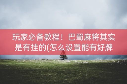 玩家必备教程！巴蜀麻将其实是有挂的(怎么设置能有好牌)