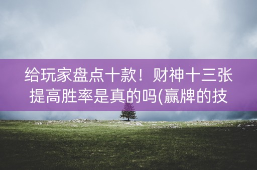 给玩家盘点十款！财神十三张提高胜率是真的吗(赢牌的技巧)