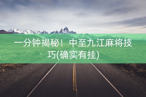 一分钟揭秘！中至九江麻将技巧(确实有挂)