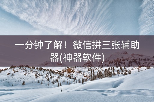 一分钟了解！微信拼三张辅助器(神器软件)