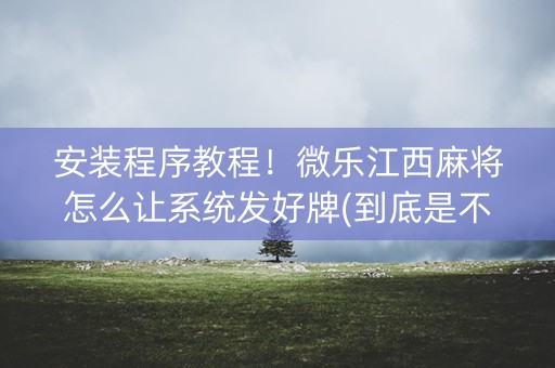 安装程序教程！微乐江西麻将怎么让系统发好牌(到底是不是有挂)