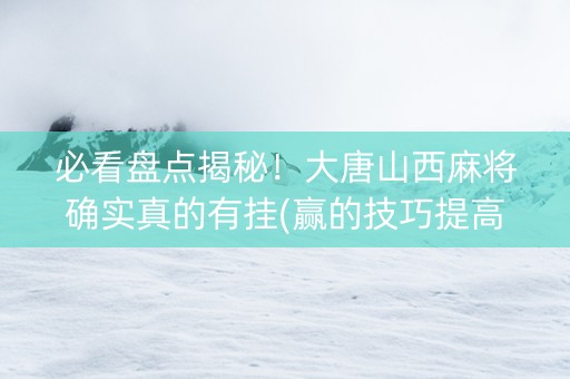 必看盘点揭秘！大唐山西麻将确实真的有挂(赢的技巧提高胜率)