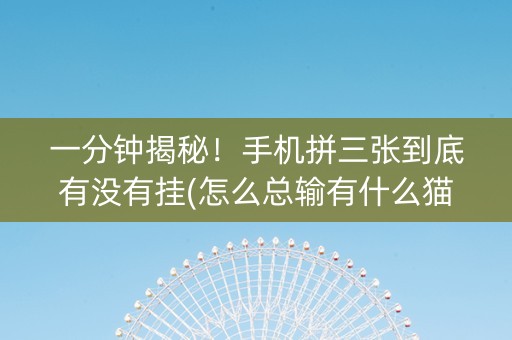 一分钟揭秘！手机拼三张到底有没有挂(怎么总输有什么猫腻)