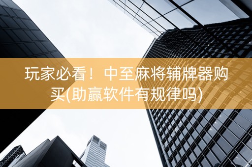 玩家必看！中至麻将辅牌器购买(助赢软件有规律吗)