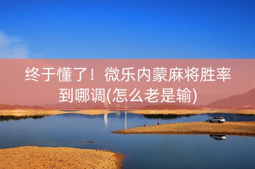终于懂了！微乐内蒙麻将胜率到哪调(怎么老是输)