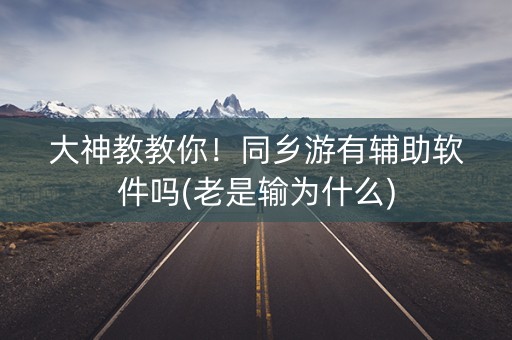 大神教教你！同乡游有辅助软件吗(老是输为什么)