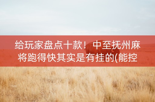 给玩家盘点十款！中至抚州麻将跑得快其实是有挂的(能控制输赢吗)