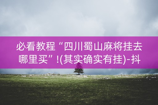 必看教程“四川蜀山麻将挂去哪里买”!(其实确实有挂)-抖音
