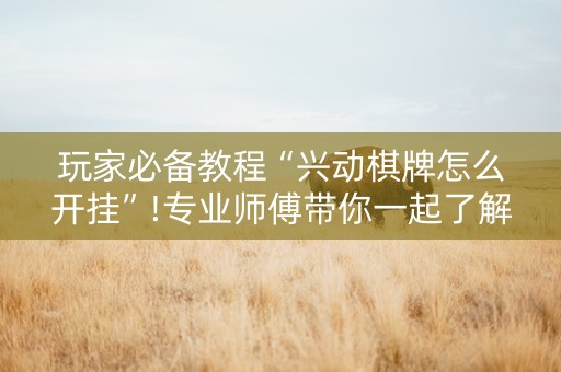 玩家必备教程“兴动棋牌怎么开挂”!专业师傅带你一起了解（详细教程）-抖音