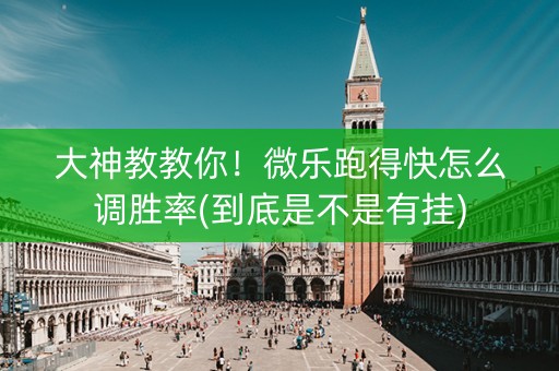 大神教教你！微乐跑得快怎么调胜率(到底是不是有挂)