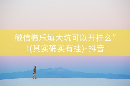 微信微乐填大坑可以开挂么”!(其实确实有挂)-抖音