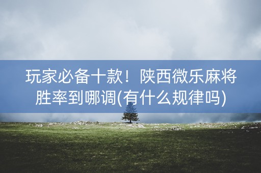 玩家必备十款！陕西微乐麻将胜率到哪调(有什么规律吗)