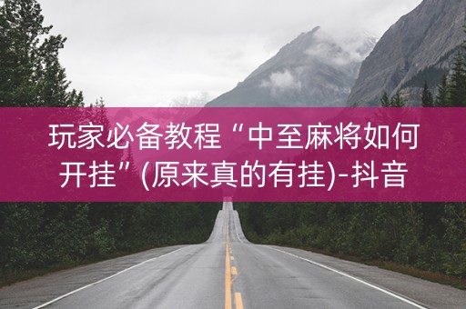 玩家必备教程“中至麻将如何开挂”(原来真的有挂)-抖音