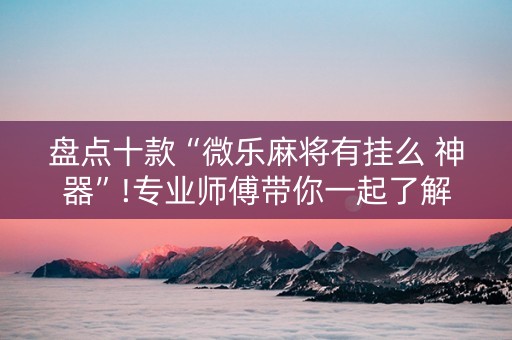 盘点十款“微乐麻将有挂么 神器”!专业师傅带你一起了解（详细教程）-抖音