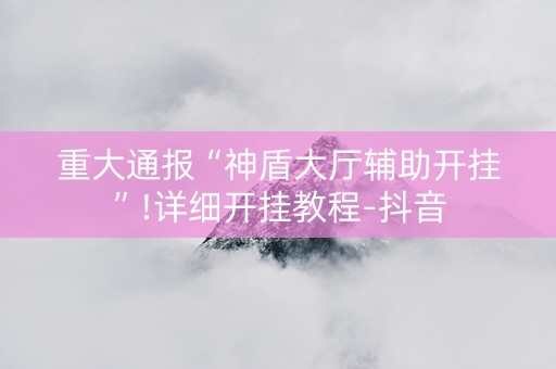重大通报“神盾大厅辅助开挂”!详细开挂教程-抖音