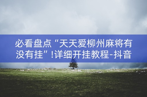 必看盘点“天天爱柳州麻将有没有挂”!详细开挂教程-抖音