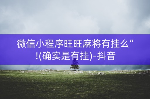 微信小程序旺旺麻将有挂么”!(确实是有挂)-抖音