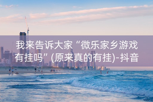 我来告诉大家“微乐家乡游戏有挂吗”(原来真的有挂)-抖音