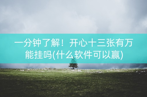 一分钟了解！开心十三张有万能挂吗(什么软件可以赢)