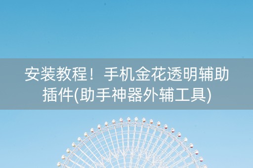 安装教程！手机金花透明辅助插件(助手神器外辅工具)