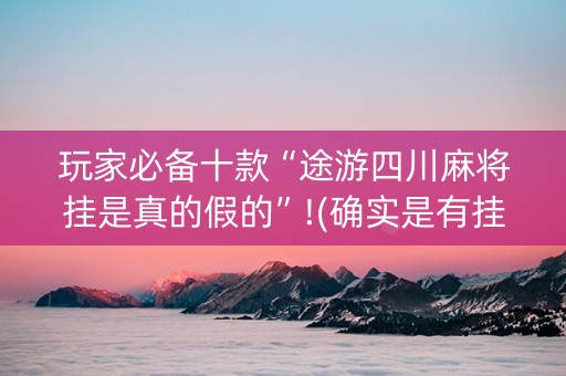 玩家必备十款“途游四川麻将挂是真的假的”!(确实是有挂)-抖音