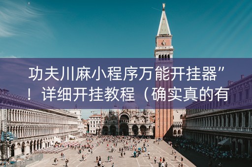 功夫川麻小程序万能开挂器”！详细开挂教程（确实真的有挂)-抖音