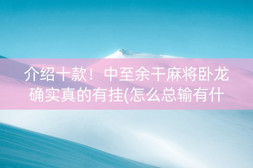介绍十款！中至余干麻将卧龙确实真的有挂(怎么总输有什么猫腻)