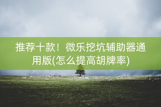 推荐十款！微乐挖坑辅助器通用版(怎么提高胡牌率)