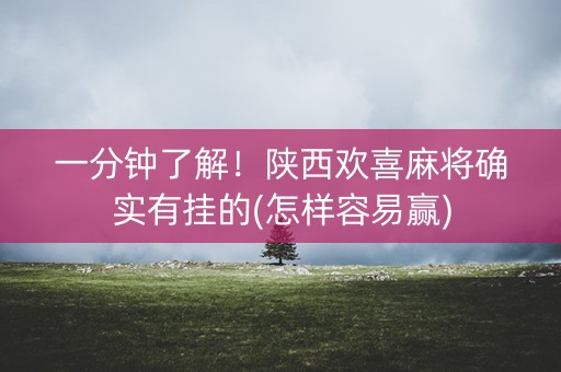 一分钟了解！陕西欢喜麻将确实有挂的(怎样容易赢)